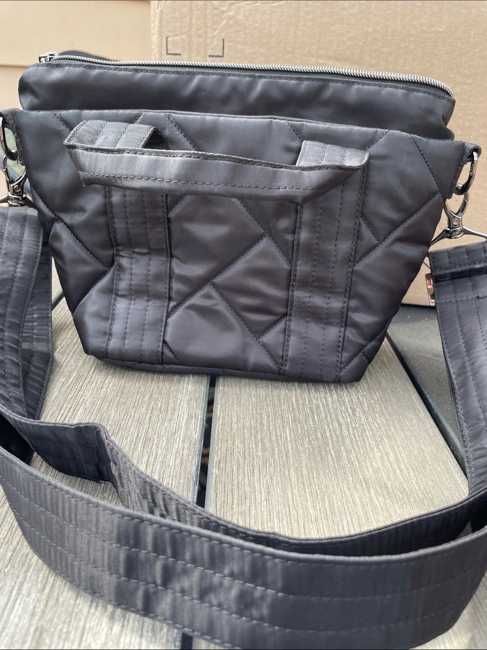 lug Quilted Cosmetic Tote - Black with Gold Logo - Picture 6 of 6